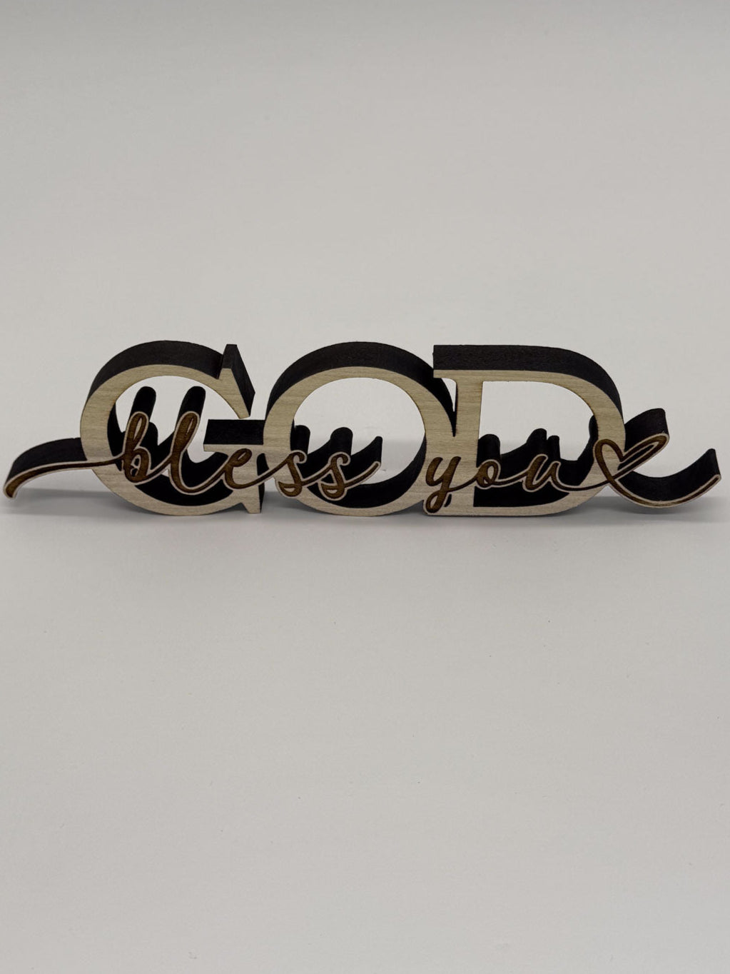 "God Bless You" 4" X 6" Wood Desk Ornament - GOdCREATEd